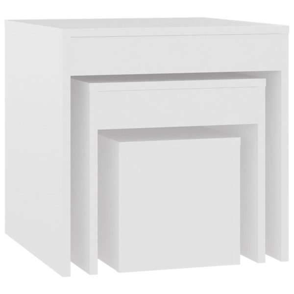 Nesting Tables 3 pcs Engineered Wood – White