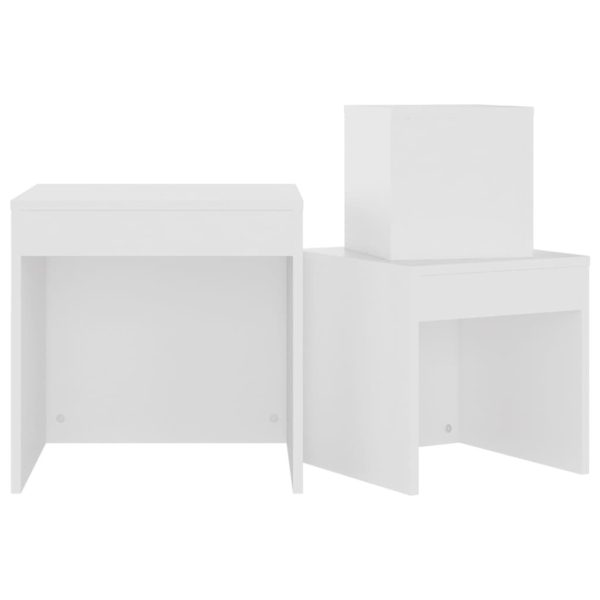 Nesting Tables 3 pcs Engineered Wood – White