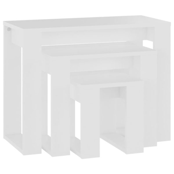Nesting Tables 3 pcs Engineered Wood – White