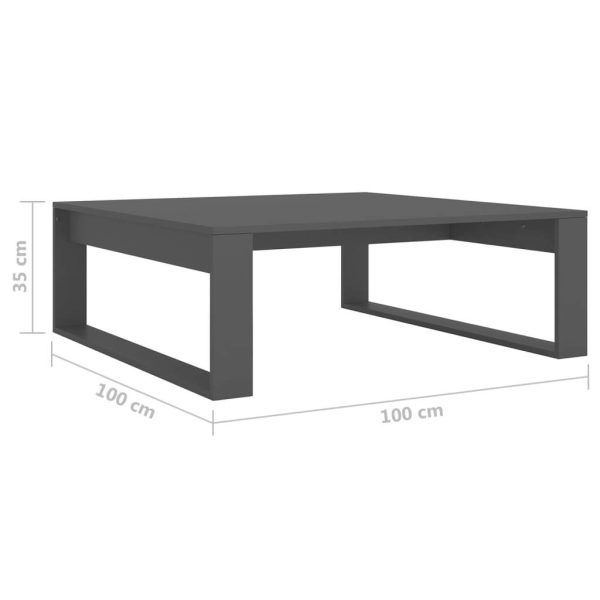 Coffee Table 100x100x35 cm Engineered Wood – Grey