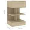 Valparaiso Bedside Cabinet 40x35x65 cm Engineered Wood – Sonoma oak, 1
