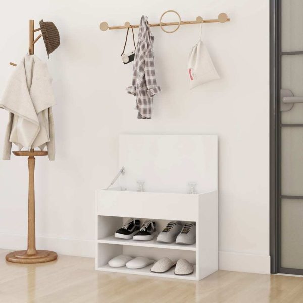 Shoe Bench 60x30x45 cm Engineered Wood – White