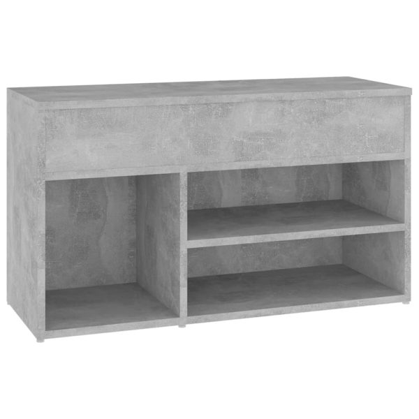 Shoe Bench 80x30x45 cm Engineered Wood – Concrete Grey