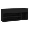 Shoe Bench 105x30x45 cm Engineered Wood – Black