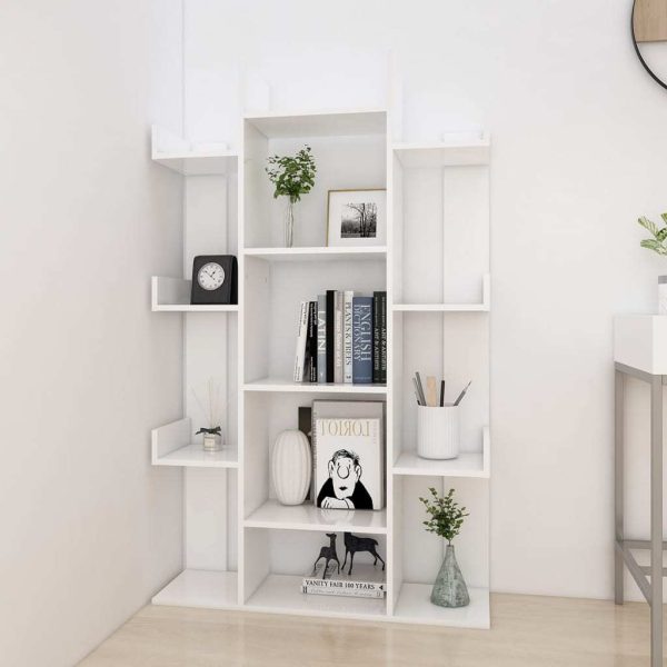 Book Cabinet 86×25.5×140 cm Engineered Wood – White