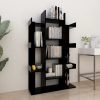 Book Cabinet 86×25.5×140 cm Engineered Wood – Black