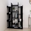 Book Cabinet 86×25.5×140 cm Engineered Wood – Black