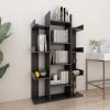 Book Cabinet 86×25.5×140 cm Engineered Wood – Grey