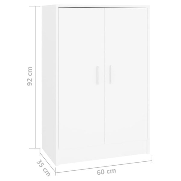 Shoe Cabinet 60x35x92 cm Engineered Wood – White