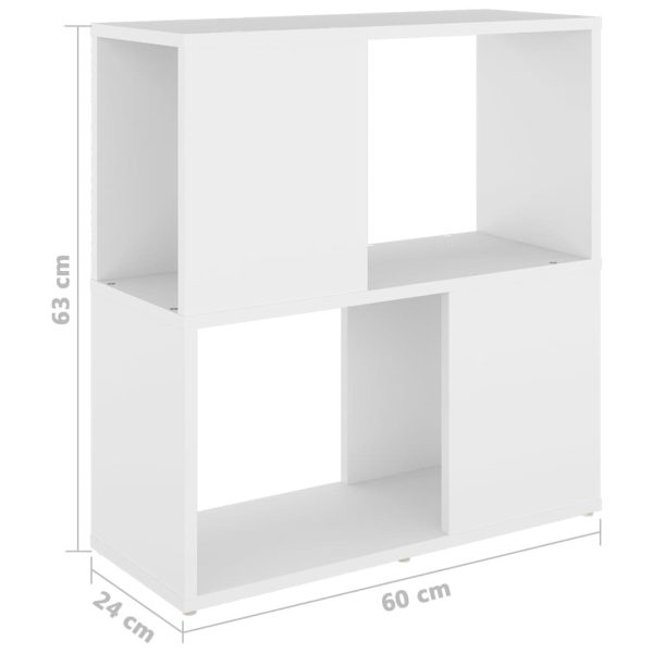 Book Cabinet 60x24x63 cm Engineered Wood – White
