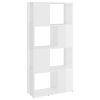 Moston Book Cabinet Room Divider 60x24x124.5 cm Engineered Wood – High Gloss White