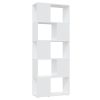 Book Cabinet Room Divider 60x24x155 cm Engineered Wood – White