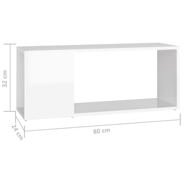 Eastchester TV Cabinet 80x24x32 cm Engineered Wood – High Gloss White