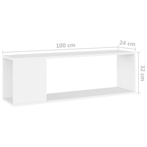 Colonial TV Cabinet 100x24x32 cm Engineered Wood – White