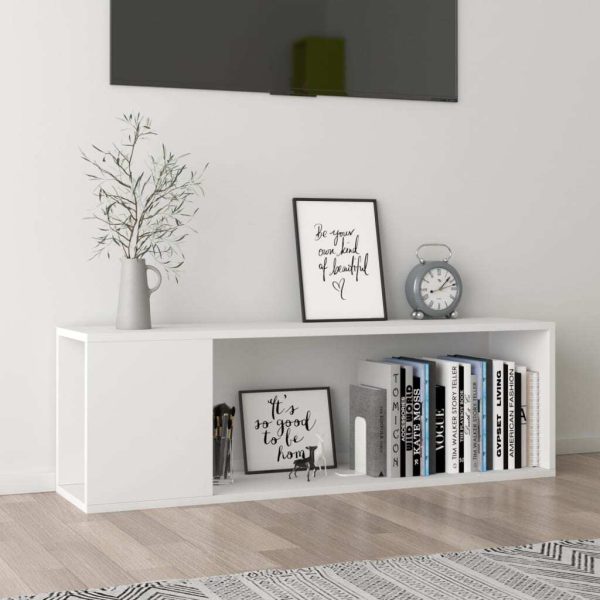 Colonial TV Cabinet 100x24x32 cm Engineered Wood – White