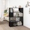 Earley Book Cabinet Room Divider 100x24x124 cm – High Gloss Black