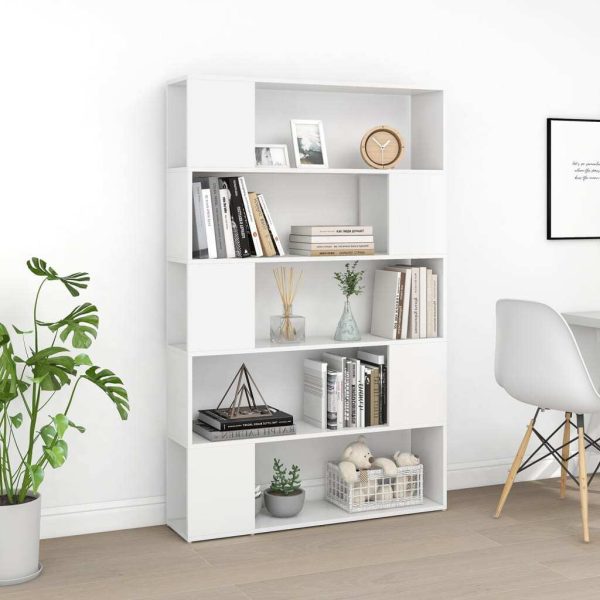 Euston Book Cabinet Room Divider 100x24x155 cm Engineered Wood – White