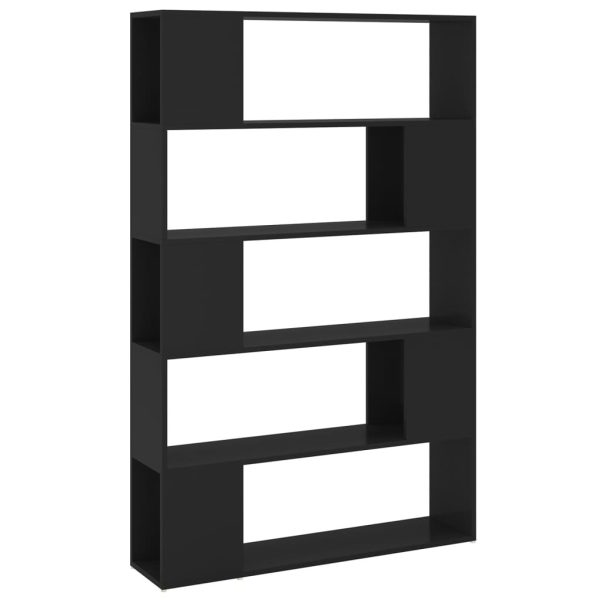 Euston Book Cabinet Room Divider 100x24x155 cm Engineered Wood – Black