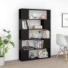Euston Book Cabinet Room Divider 100x24x155 cm Engineered Wood – Black