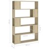 Euston Book Cabinet Room Divider 100x24x155 cm Engineered Wood – Sonoma oak