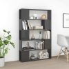 Euston Book Cabinet Room Divider 100x24x155 cm Engineered Wood – High Gloss Grey
