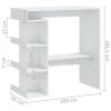 Bar Table with Storage Rack 100x50x101.5 cm Engineered Wood – White