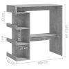 Bar Table with Storage Rack 100x50x101.5 cm Engineered Wood – Concrete Grey
