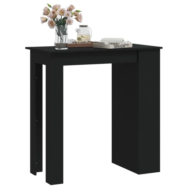 Bar Table with Storage Rack 102x50x103.5 cm Engineered Wood – Black