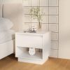 Todmorden Bedside Cabinet 45x34x44 cm Engineered Wood – High Gloss White, 2
