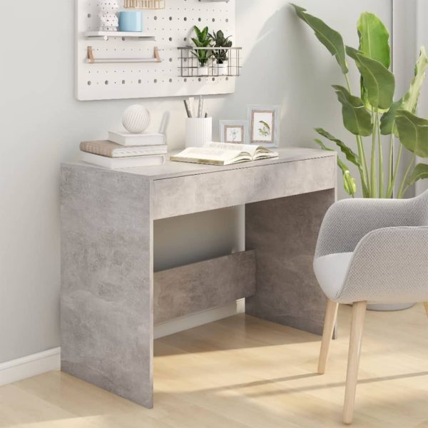 Desk 101x50x76.5 cm Engineered Wood – Concrete Grey