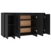 Sideboard 135x41x75 cm Engineered Wood – Black