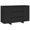 Sideboard with 3 Drawers 120x41x75 cm Engineered Wood – Black