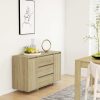 Sideboard with 3 Drawers 120x41x75 cm Engineered Wood – Sonoma oak