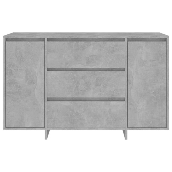Sideboard with 3 Drawers 120x41x75 cm Engineered Wood – Concrete Grey