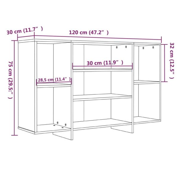 Sideboard 120x30x75 cm Engineered Wood – White