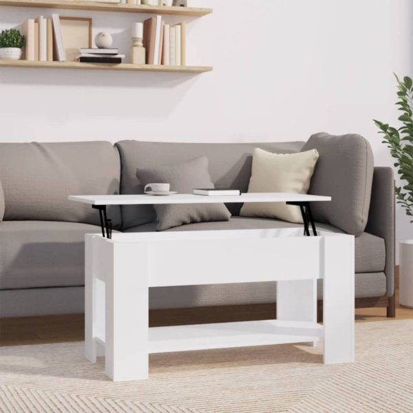 Coffee Table 101x49x52 cm Engineered Wood – White