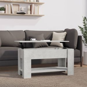 Coffee Table 101x49x52 cm Engineered Wood – Concrete Grey