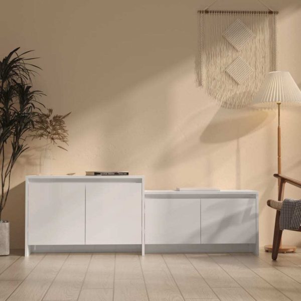 Centennial TV Cabinet 146.5x35x50 cm Engineered Wood – High Gloss White