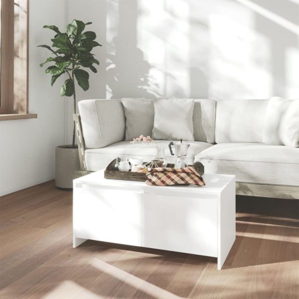 Coffee Table 90x50x41.5 cm Engineered Wood – White