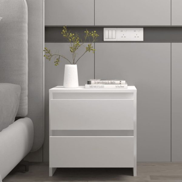 Alma Bedside Cabinet 45×34.5×44.5 cm Engineered Wood – White, 2