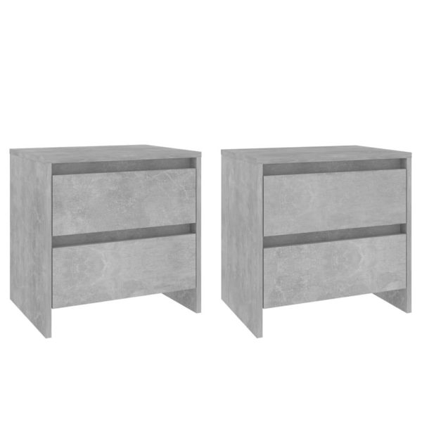 Alma Bedside Cabinet 45×34.5×44.5 cm Engineered Wood – Concrete Grey, 2
