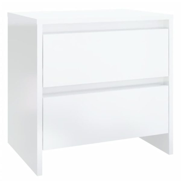 Alma Bedside Cabinet 45×34.5×44.5 cm Engineered Wood – High Gloss White, 1