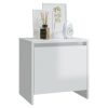 Falmouth Bedside Cabinet 45x34x44.5 cm Engineered Wood – High Gloss White, 1