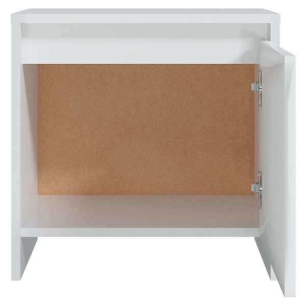 Falmouth Bedside Cabinet 45x34x44.5 cm Engineered Wood – High Gloss White, 1