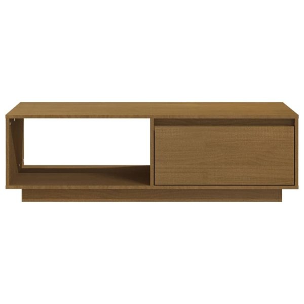 Coffee Table 110x50x33.5 cm Solid Pinewood – Honey Brown