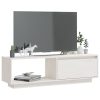Daruka TV Cabinet 110x30x33.5 cm Solid Pinewood – White