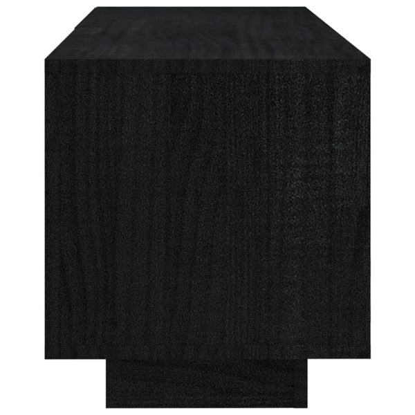 Daruka TV Cabinet 110x30x33.5 cm Solid Pinewood – Black