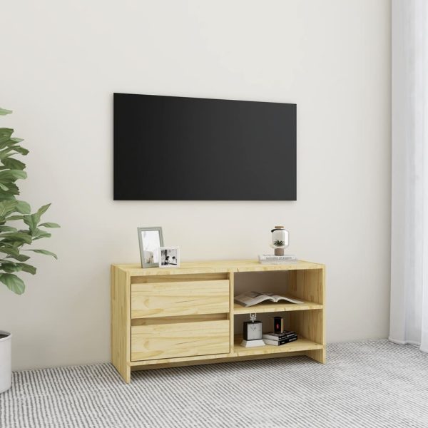 Chingford TV Cabinet 80x31x39 cm Solid Pinewood – Brown
