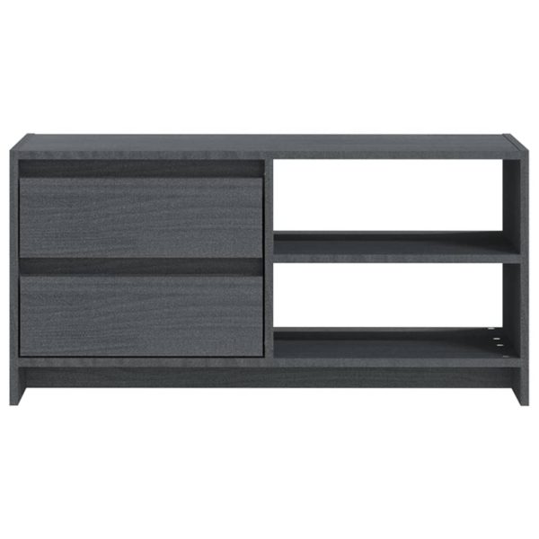 Chingford TV Cabinet 80x31x39 cm Solid Pinewood – Grey