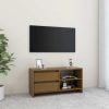 Chingford TV Cabinet 80x31x39 cm Solid Pinewood – Honey Brown